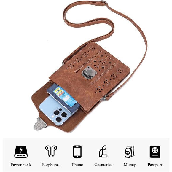 Small Crossbody Bag Synthetic Leather Teen Girls Gift Phone Purse Wallet - Picture 6 of 7